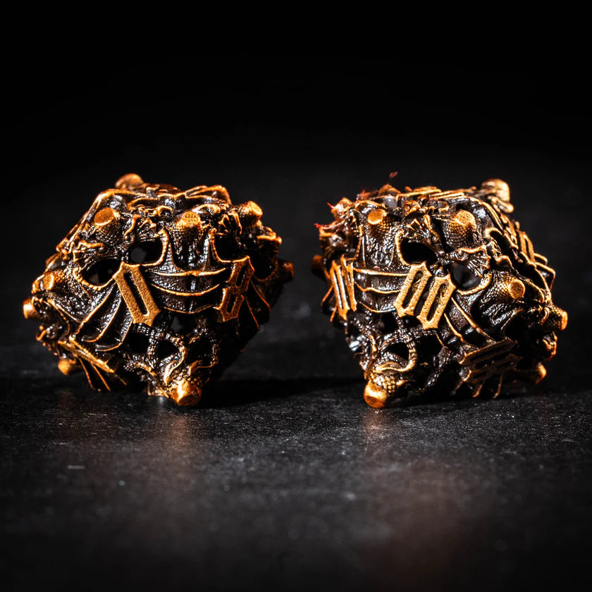 DIEACE D&D Twin Dragon Hollow Metal Dice