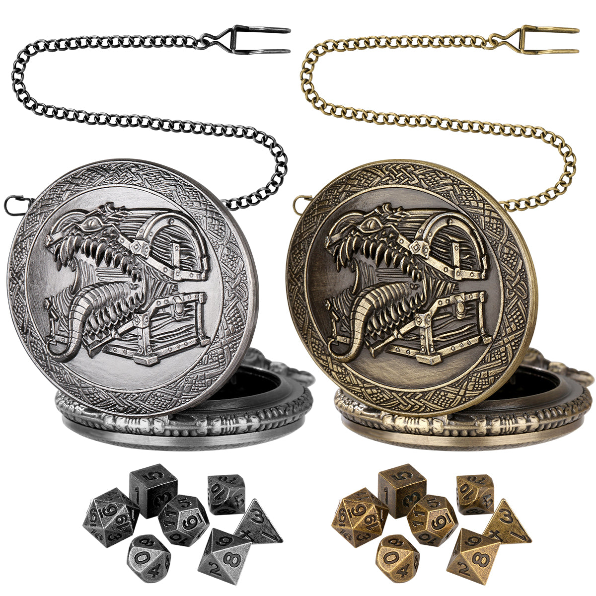 DIEACE C&C Cannibal Chest Metal Pocket Watch Dice Set