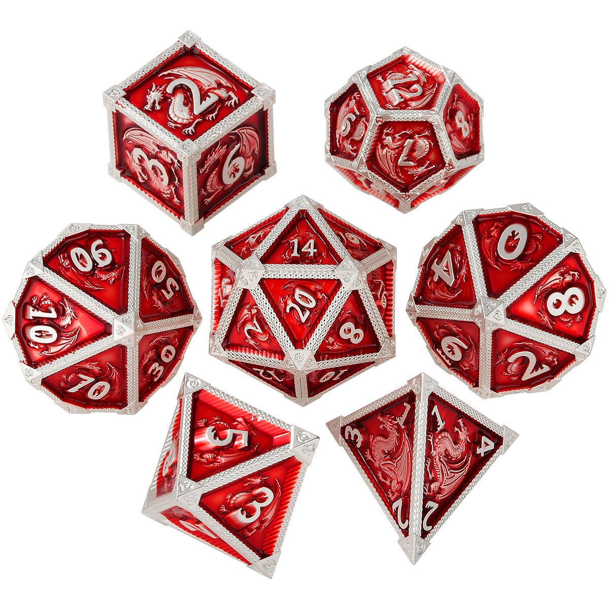 DIEACE D&D Flying Dragon Metal Dice Set