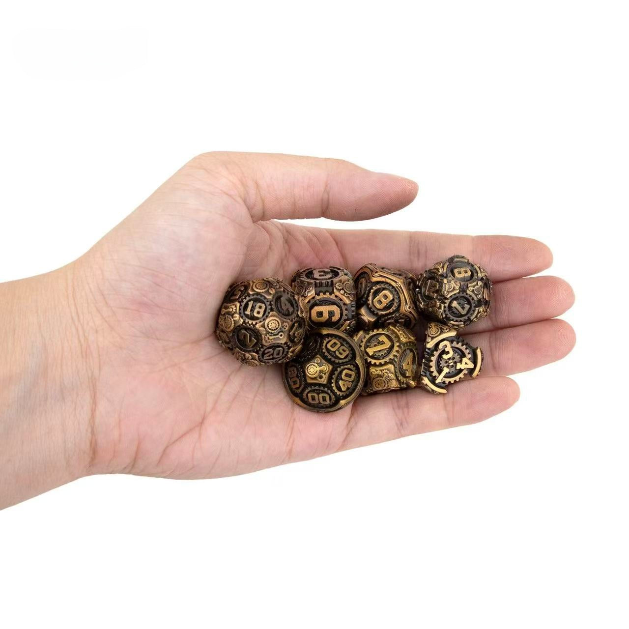 DIEACE D&D Mechanical Gear Solid Metal Dice Set