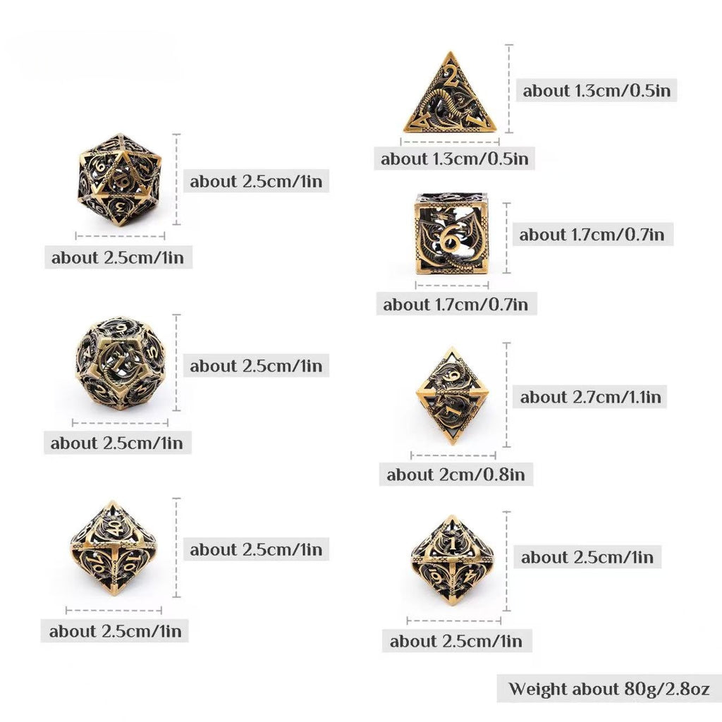 DIEACE D&D Dragon Hollow Metal Dice