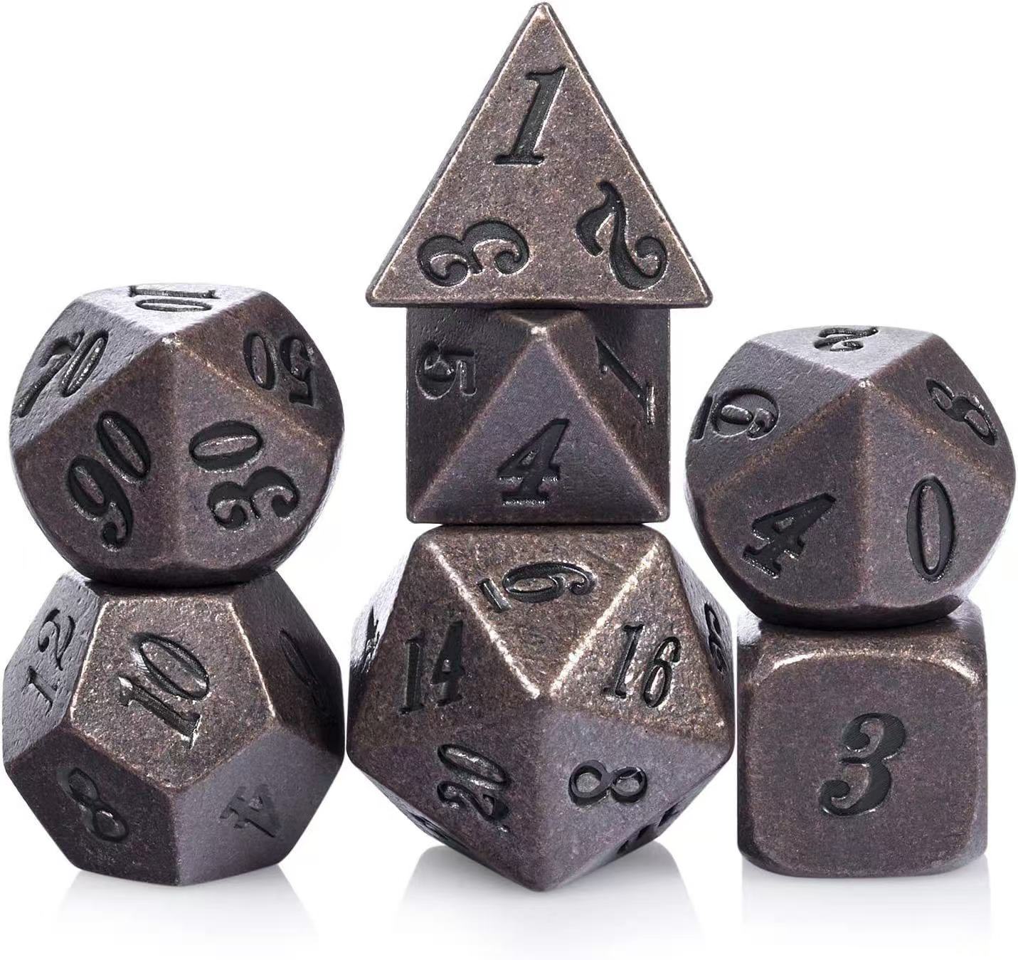 DIEACE D&D Vintage Solid Metal Dice