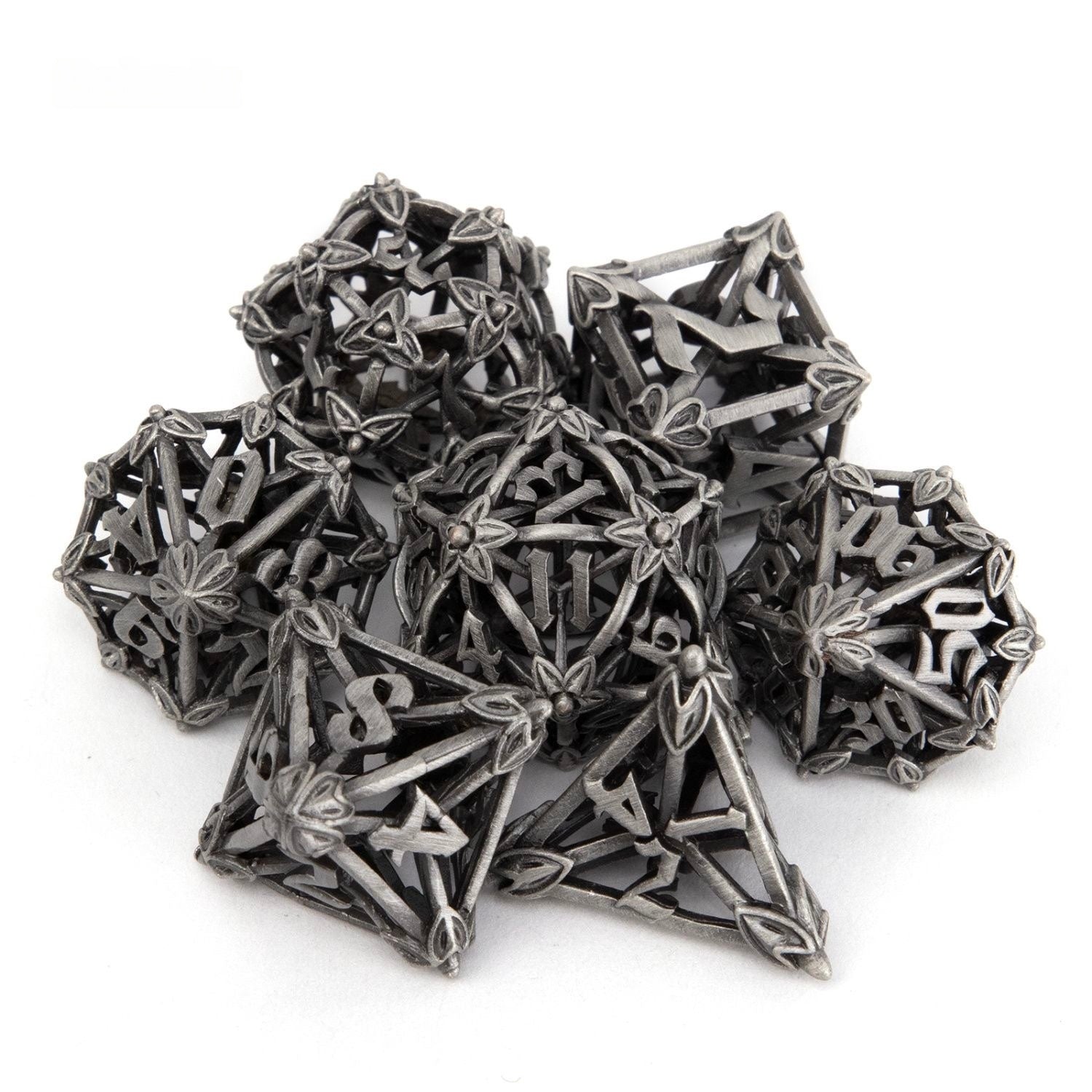 DIEACE D&D Ornate Hollow Metal Dice Set