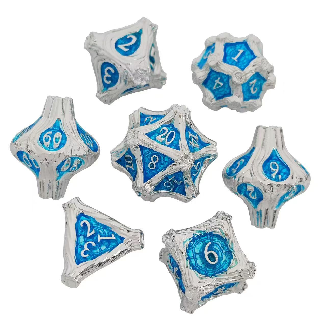 DIEACE D&D Bark Texture Vintage Solid Metal Dice