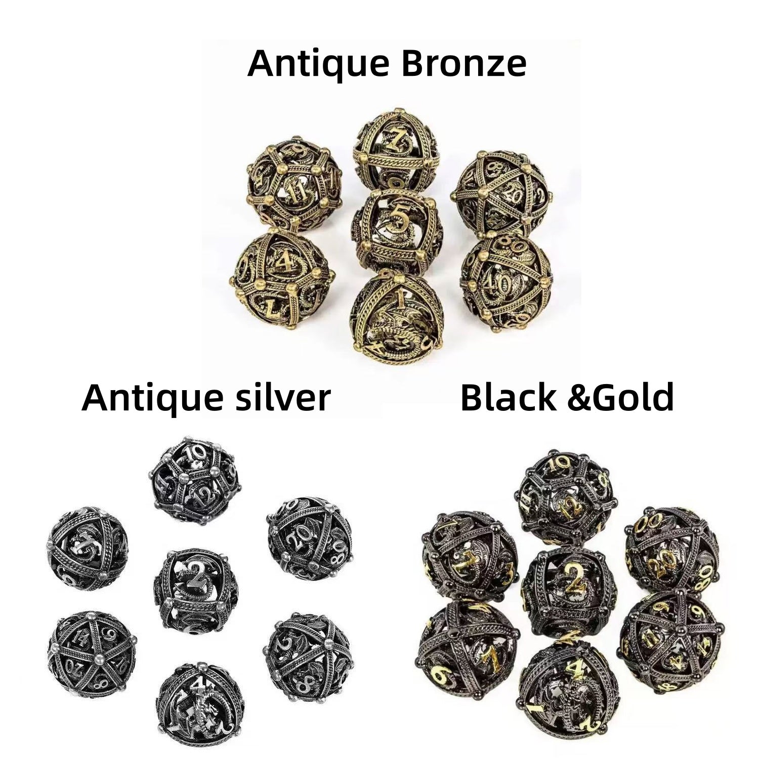 DIEACE D&D Spherical Dragon Hollow Metal Dice