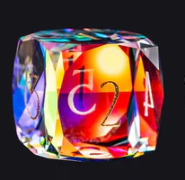 DIEACE D&D Multi-faceted Prism Glass Engraved Dice Set