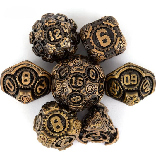 DIEACE D&D Mechanical Gear Solid Metal Dice Set