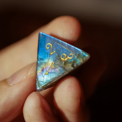 DIEACE D&D Labradorite Gemstone Engraved Dice Set  Add To Wishlist