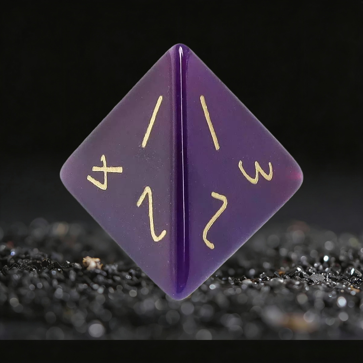 DIEACE D&D Purple Agate Stone Gemstone Engraved Dice Set
