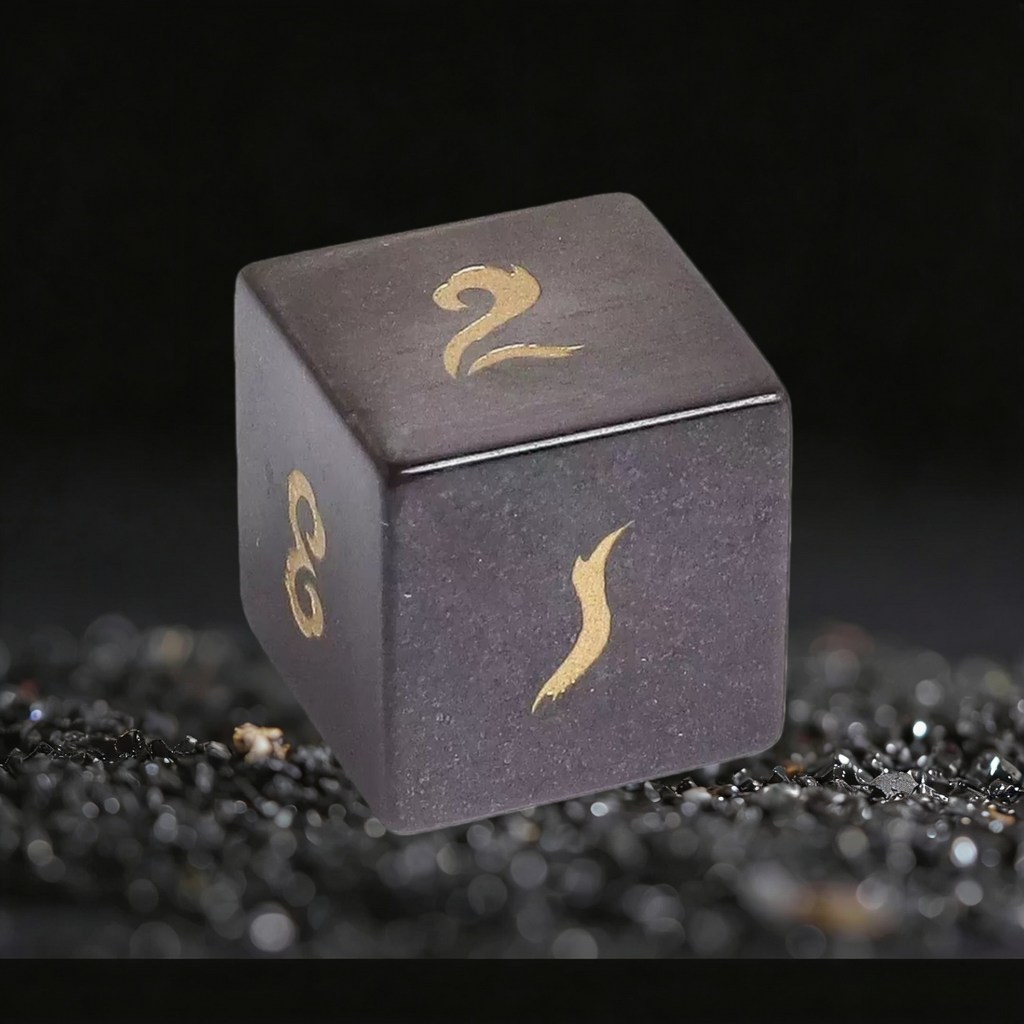 DIEACE D&D Natural Zebra Stone Gemstone Engraved Dice Set