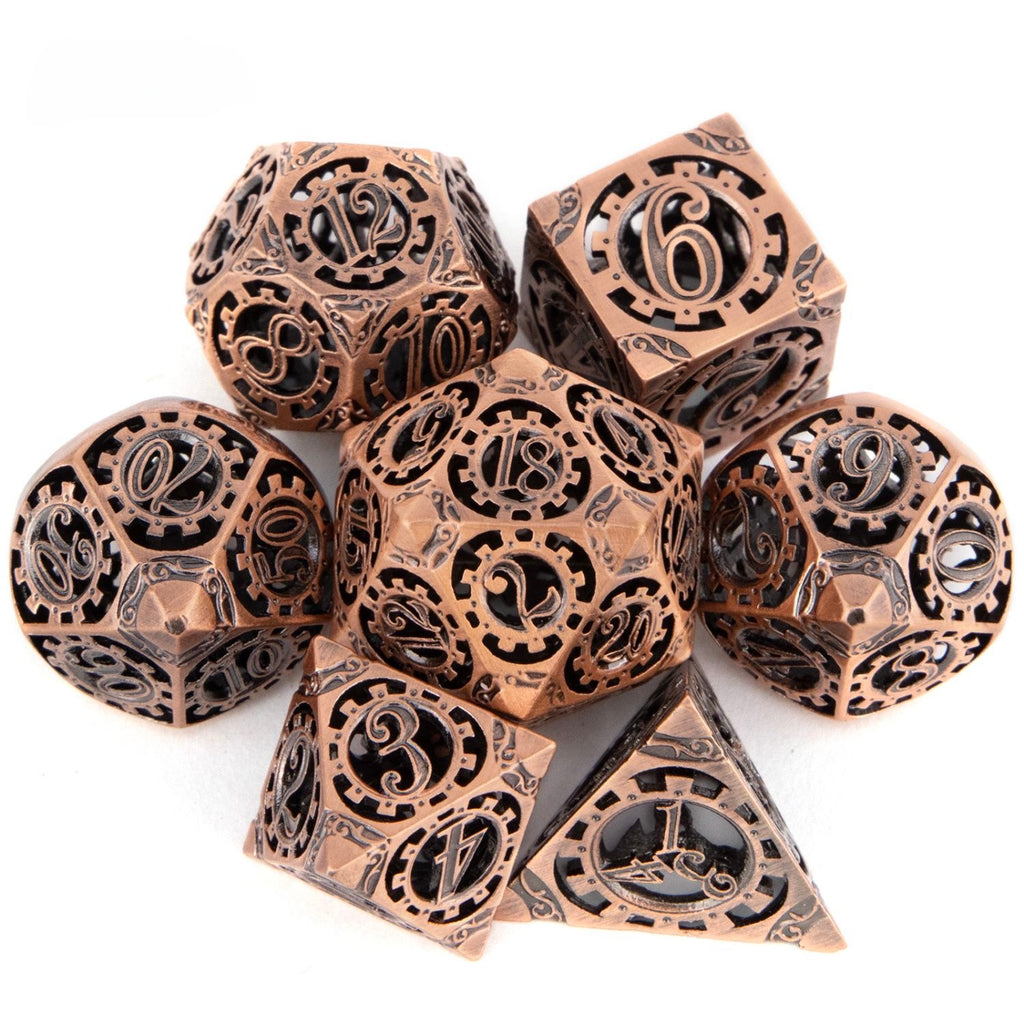 DIEACE D&D Mechanical Gear Hollow Metal Dice Set