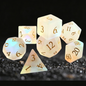 DIEACE D&D Frosted Iridescent Crystal Glass Gemstone Engraved Dice Set