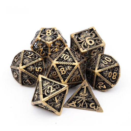 DIEACE C&C Octopus Hollow Metal Dice Set