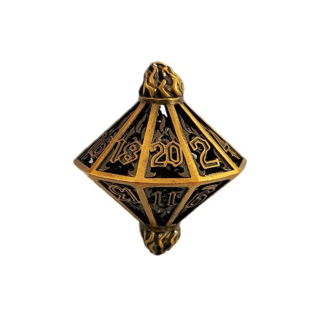 DIEACE D&D Flame Lantern Hollow Metal Dice