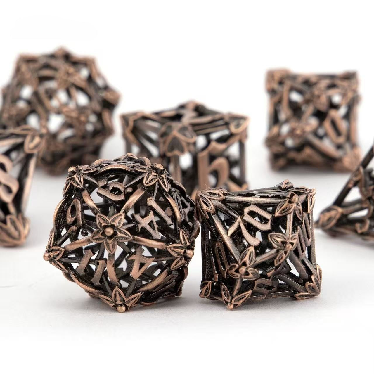 DIEACE D&D Ornate Hollow Metal Dice Set