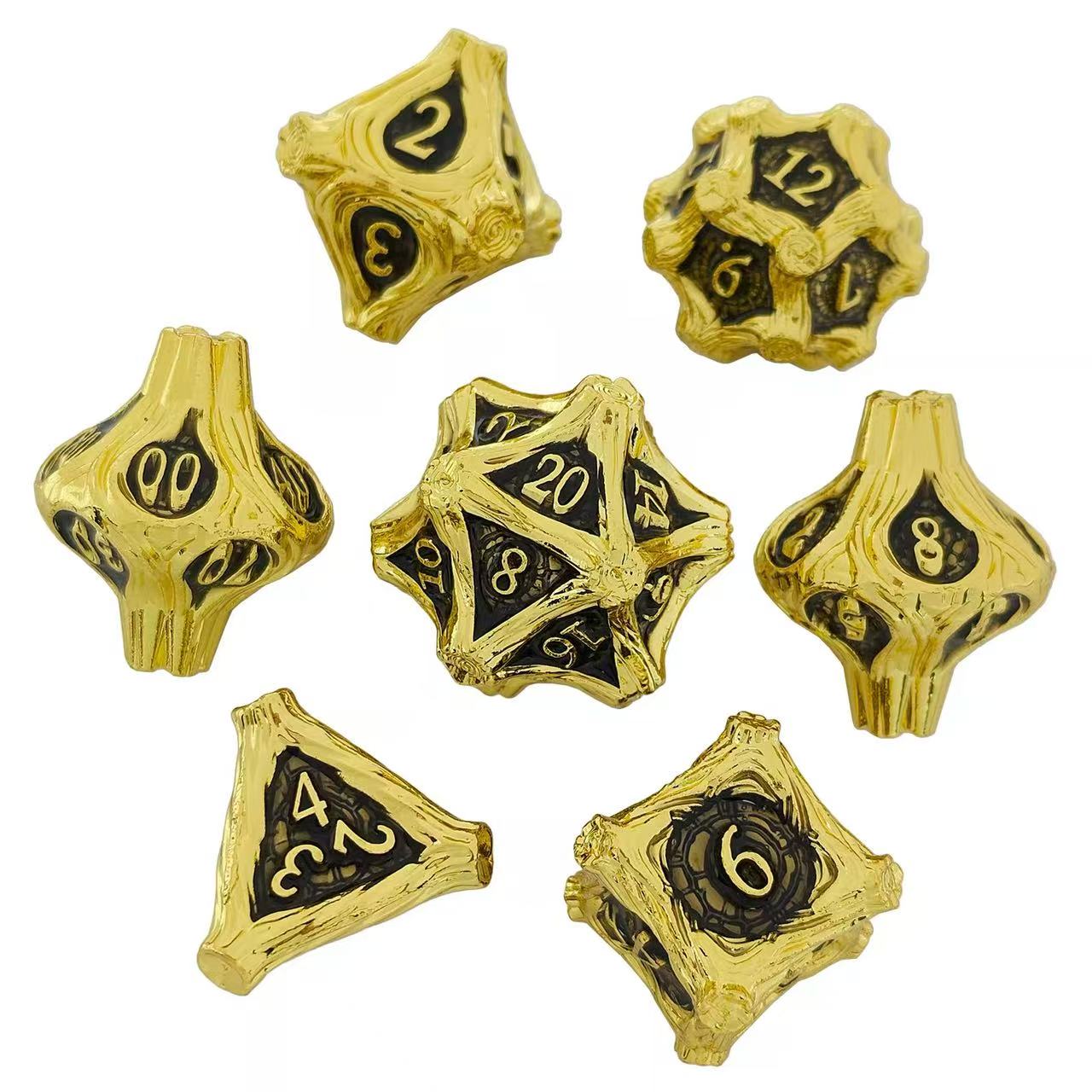 DIEACE D&D Bark Texture Vintage Solid Metal Dice