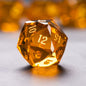 DIEACE D&D Orange Multi-faceted Engraved Glass Dice Set