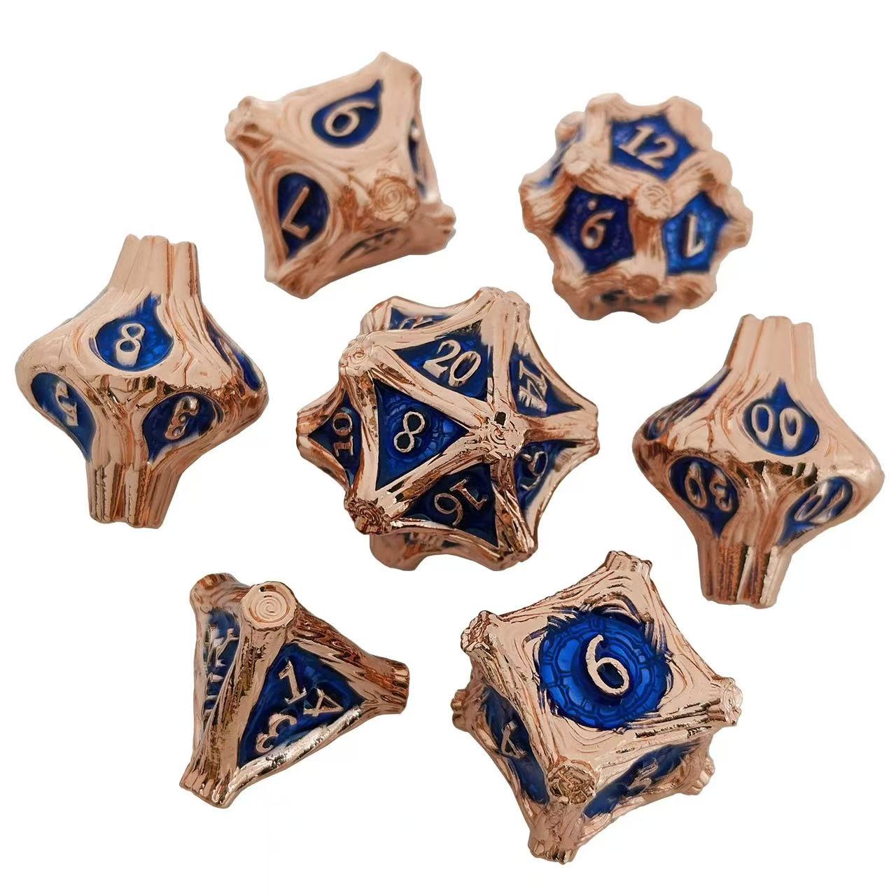 DIEACE D&D Bark Texture Vintage Solid Metal Dice