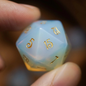 DIEACE D&D Opalite Gemstone Engraved Dice Set