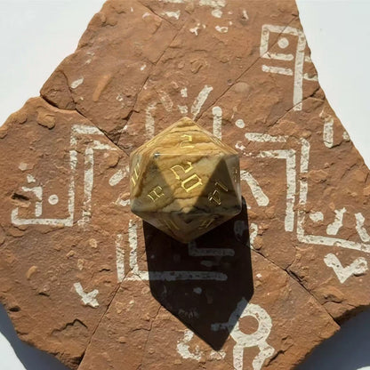 DIEACE D&D Picture Stone Gemstone Engraved Dice Set