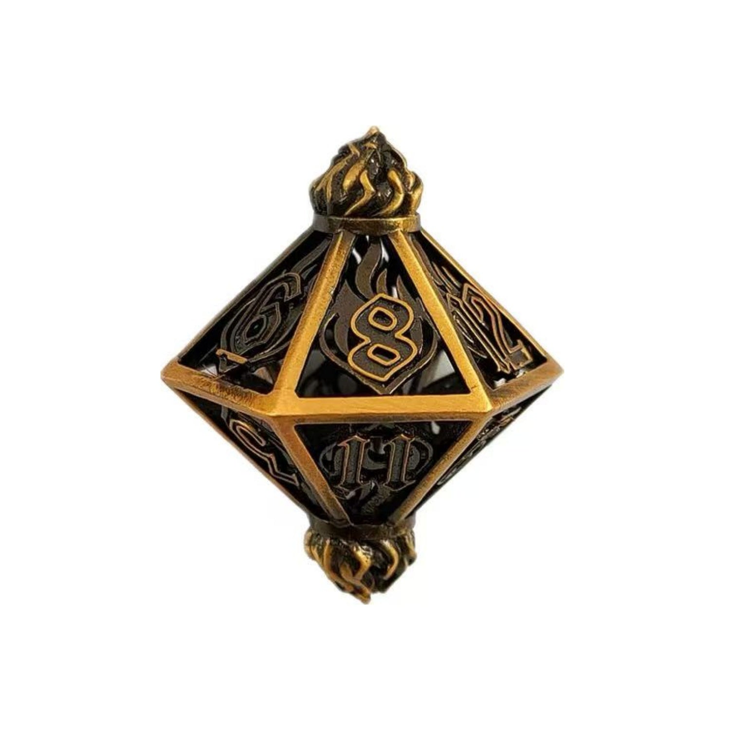 DIEACE D&D Flame Lantern Hollow Metal Dice