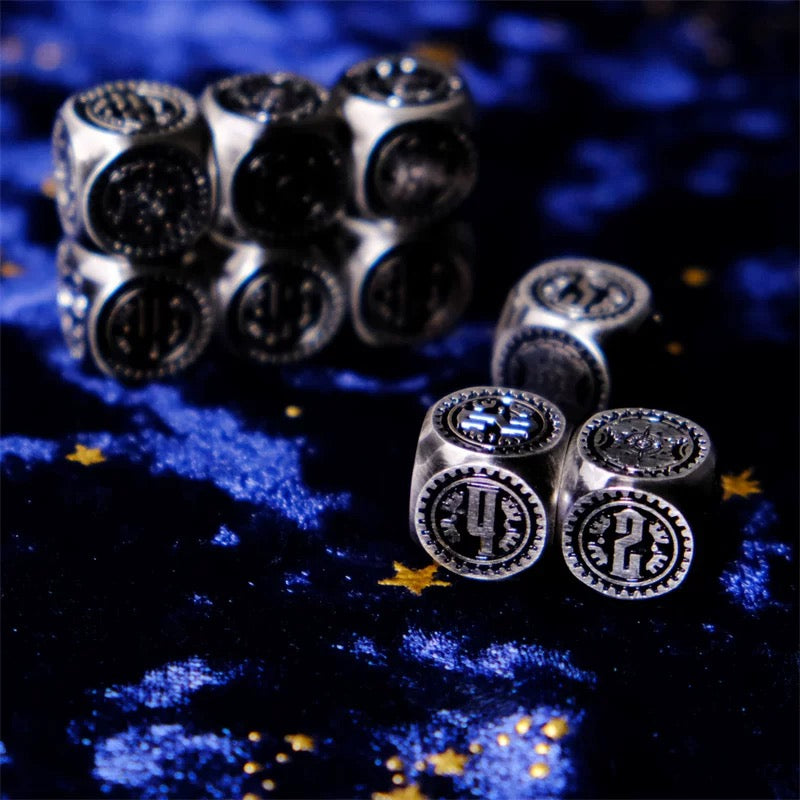 DIEACE D&D Steampunk Single D6 Solid Metal Dice 16MM