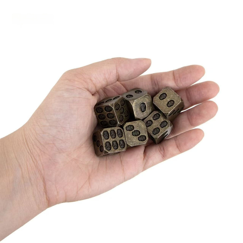 DIEACE C&C Skull D6 Solid Metal Dice Set (6 Pieces)