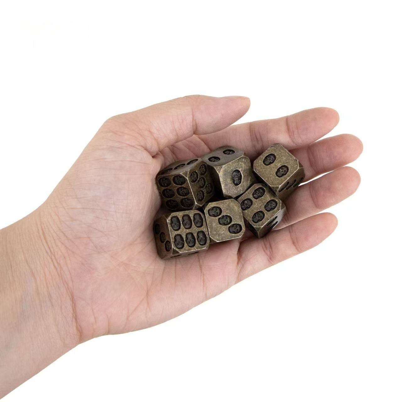 DIEACE C&C Skull D6 Solid Metal Dice Set (6 Pieces)