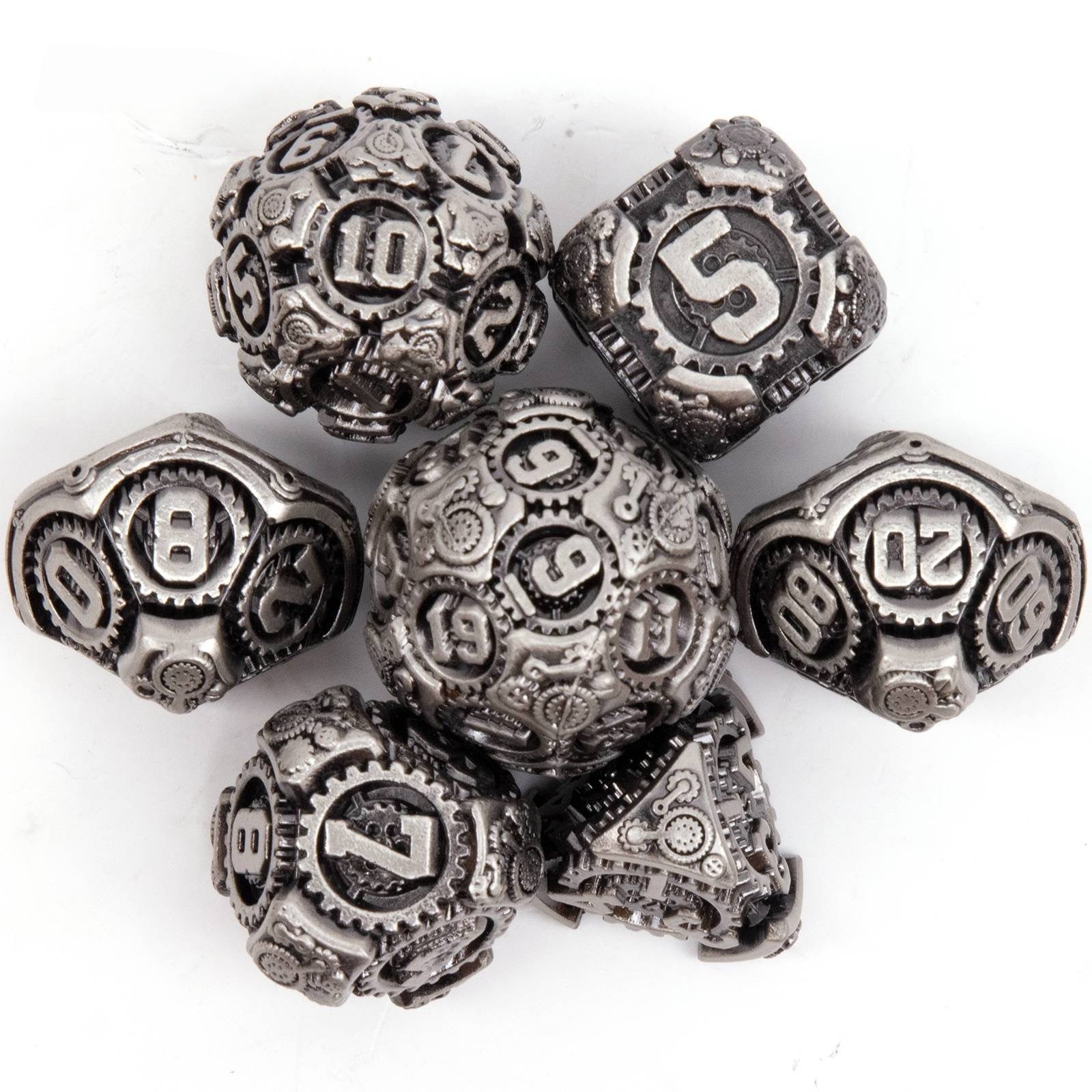 DIEACE D&D Mechanical Gear Solid Metal Dice Set