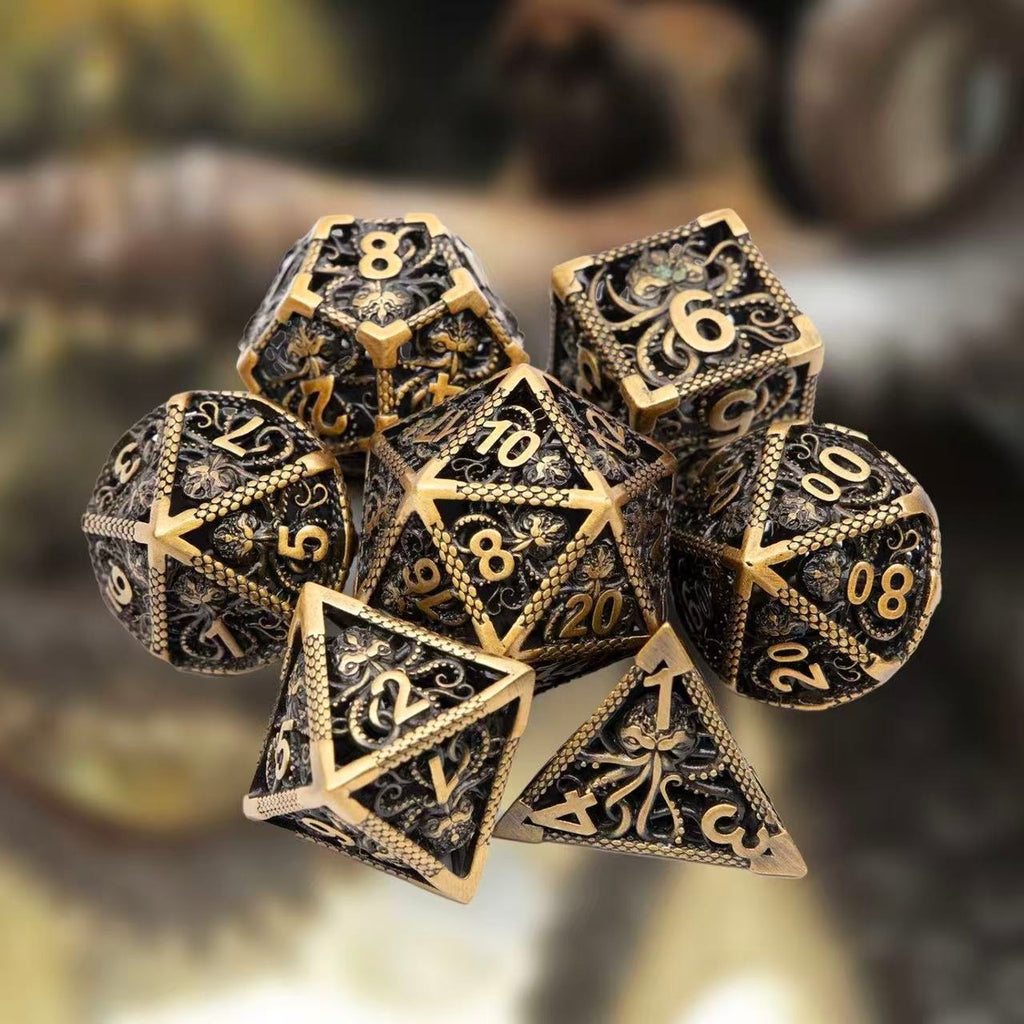 DIEACE C&C Octopus Hollow Metal Dice Set