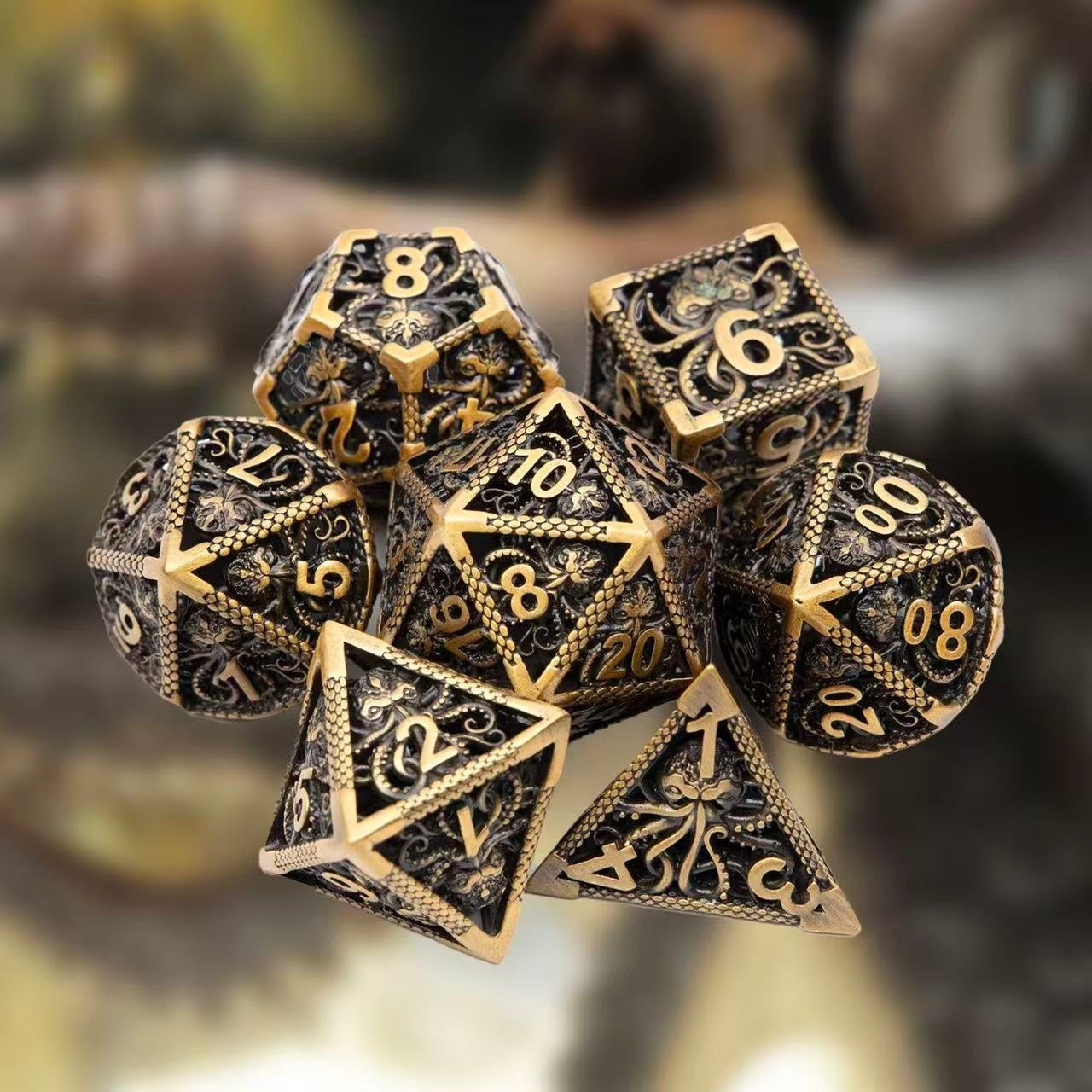 DIEACE C&C Octopus Hollow Metal Dice Set