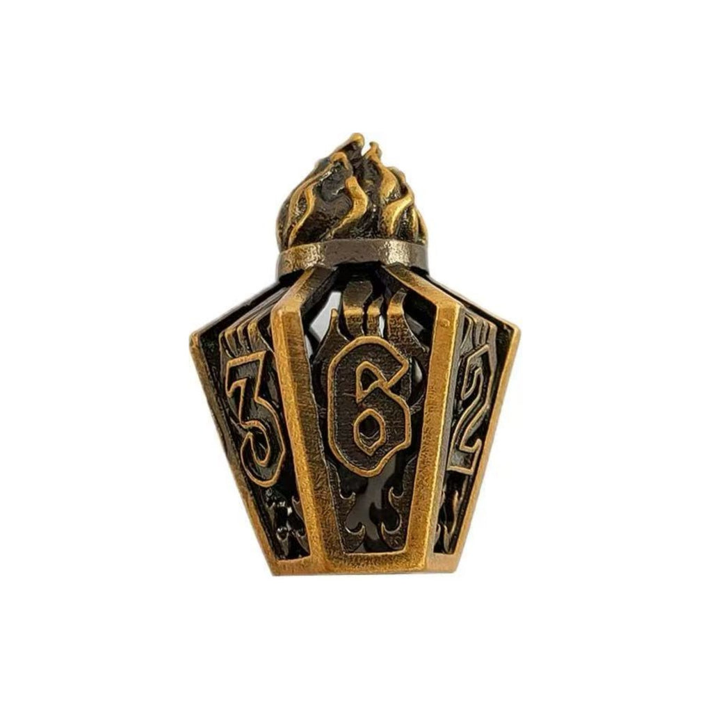 DIEACE D&D Flame Lantern Hollow Metal Dice