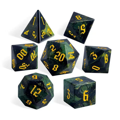DIEACE D&D Sparrow Stone Gemstone Engraved Dice Set