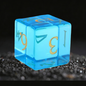 DIEACE D&D Sea Blue Crystal Glass Gemstone Engraved Dice Set