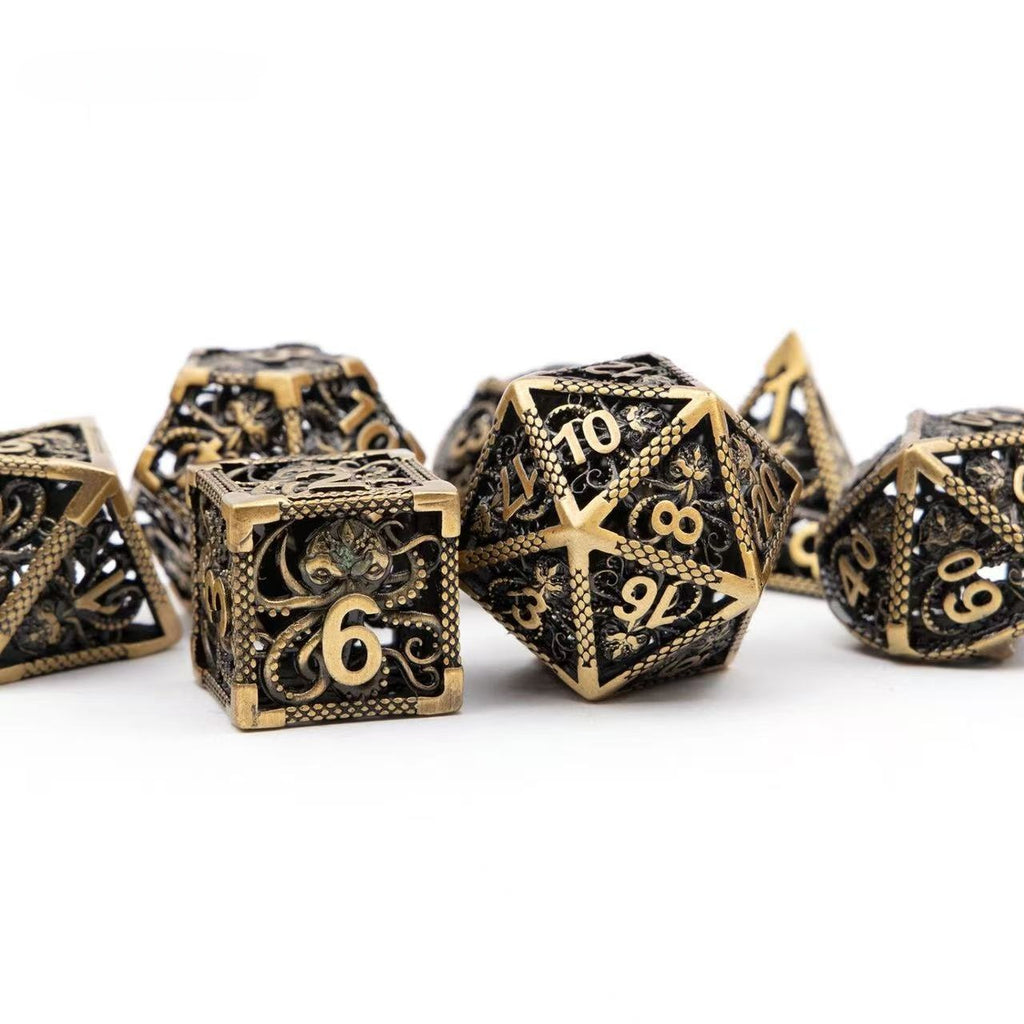 DIEACE C&C Octopus Hollow Metal Dice Set