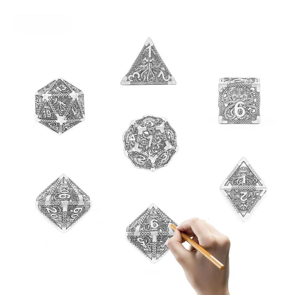 DIEACE C&C Octopus Hollow Metal Dice Set