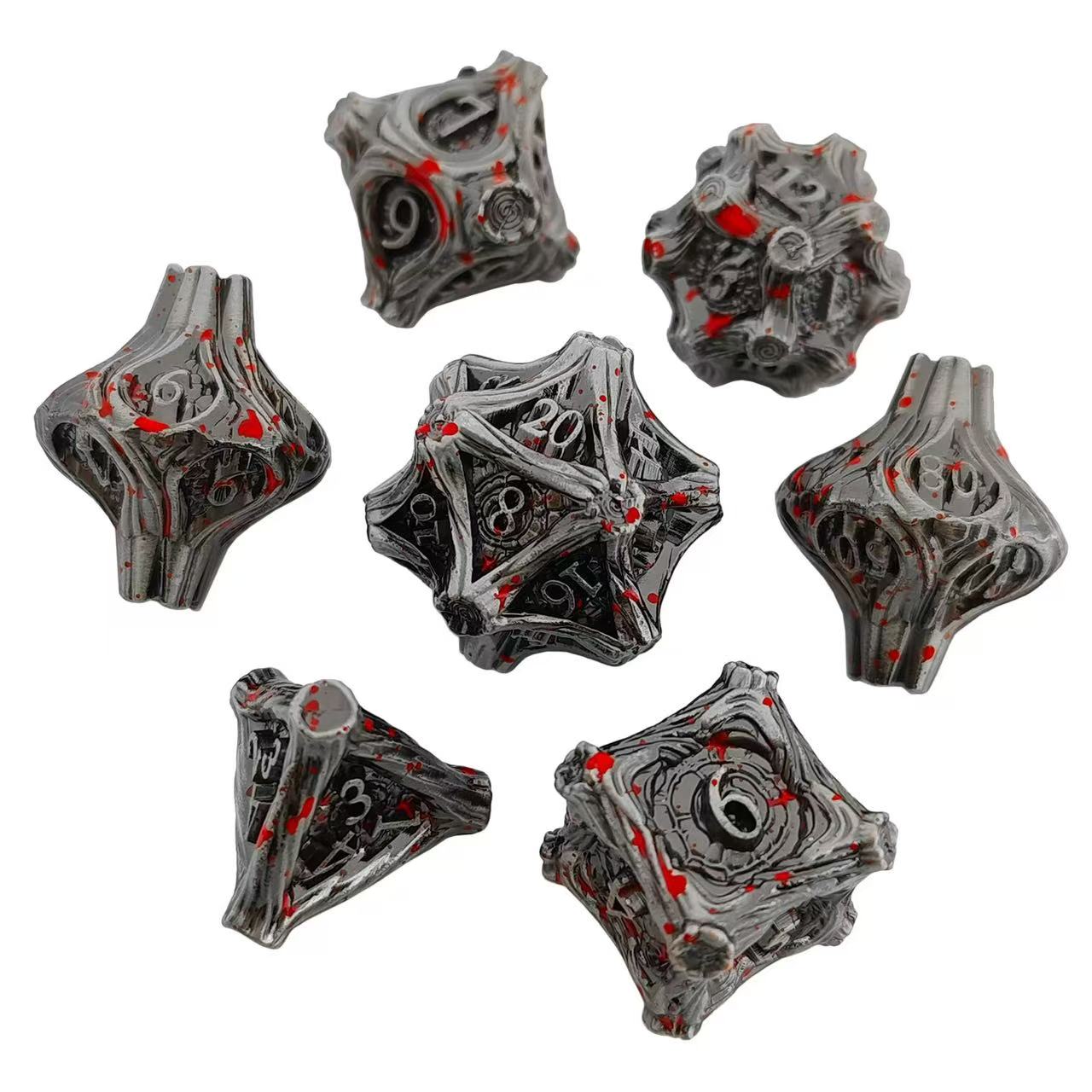 DIEACE D&D Bark Texture Vintage Solid Metal Dice
