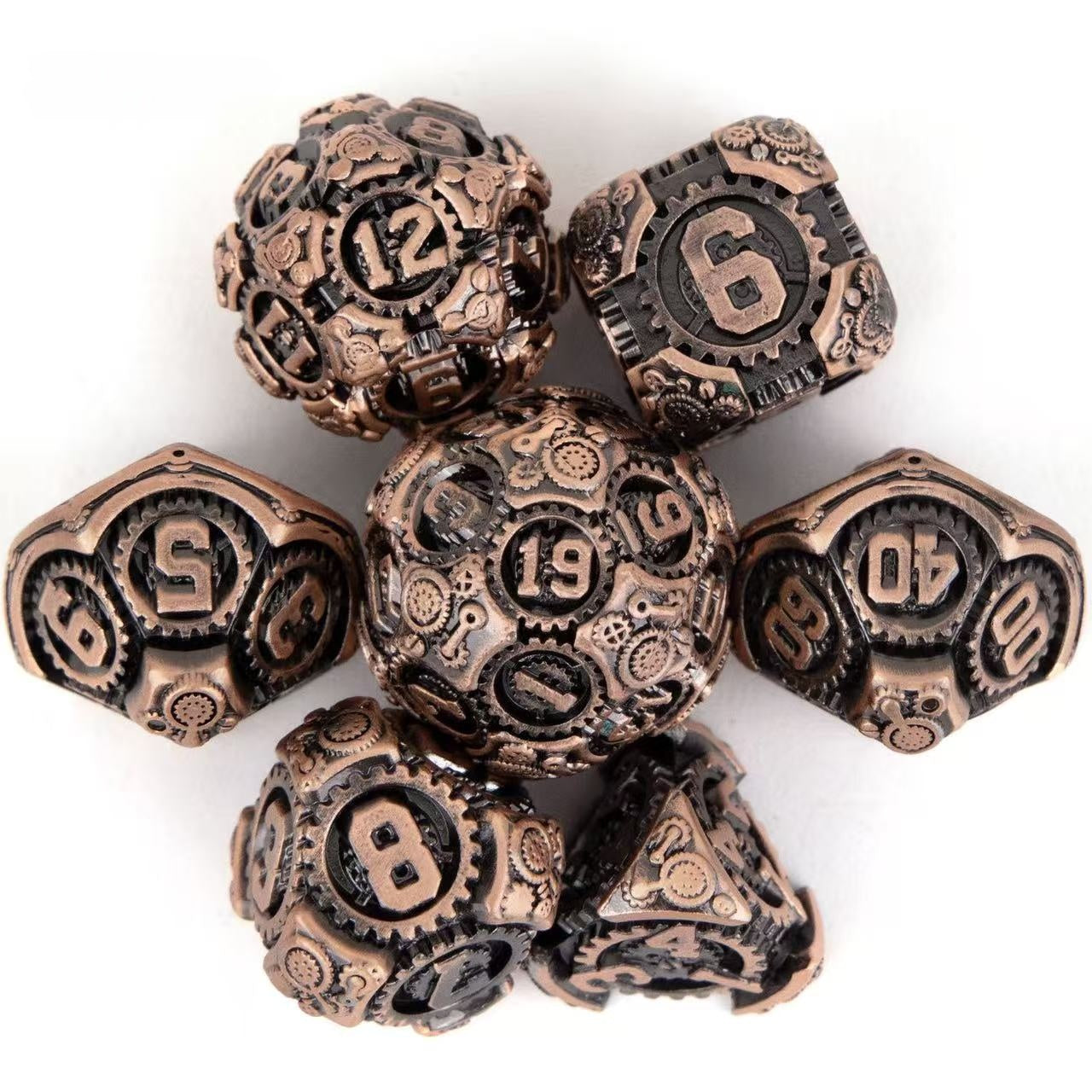 DIEACE D&D Mechanical Gear Solid Metal Dice Set