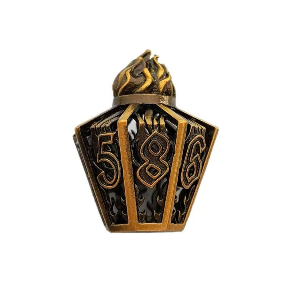 DIEACE D&D Flame Lantern Hollow Metal Dice