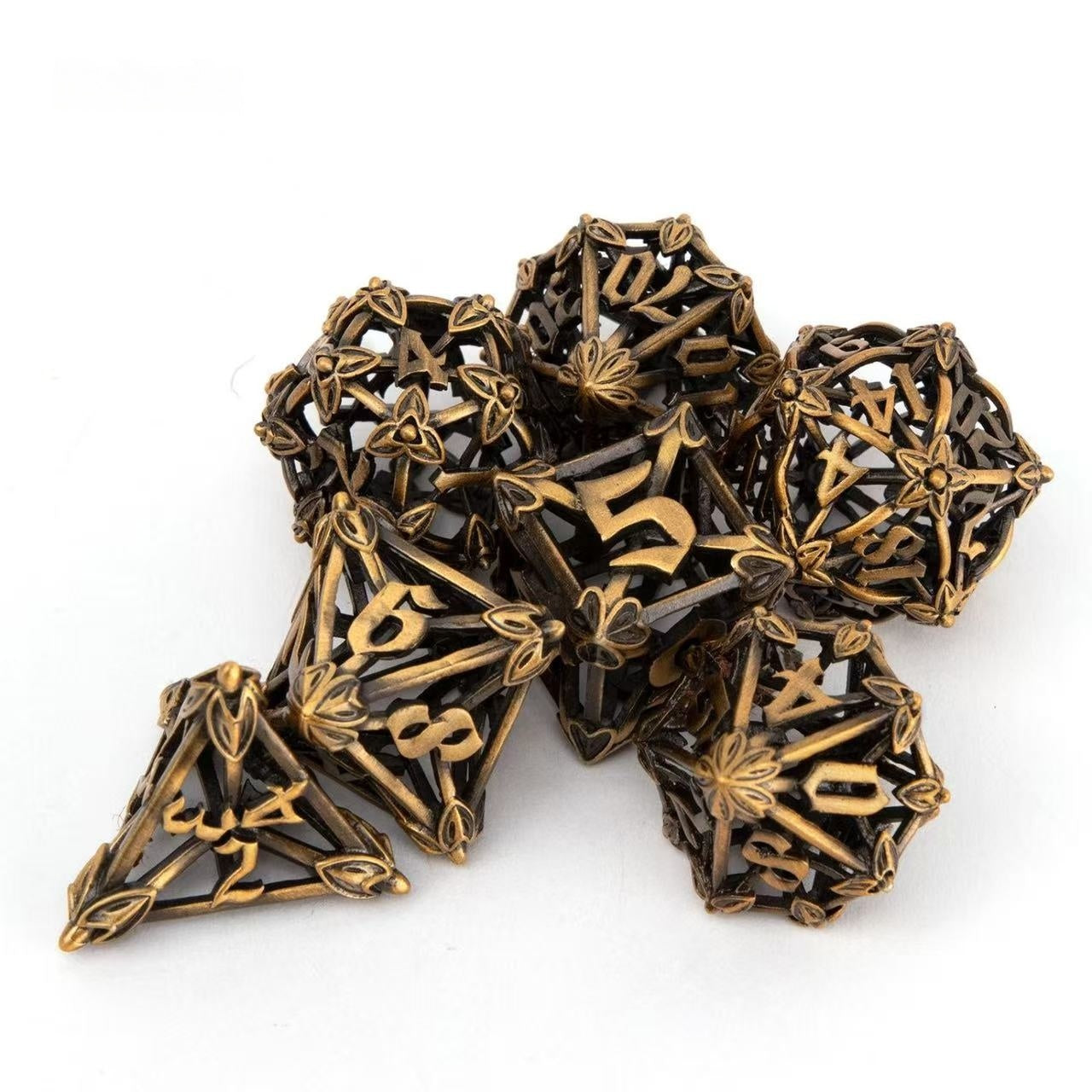 DIEACE D&D Ornate Hollow Metal Dice Set