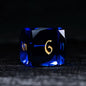 DIEACE D&D Sapphire multi-faceted prism glass dice set