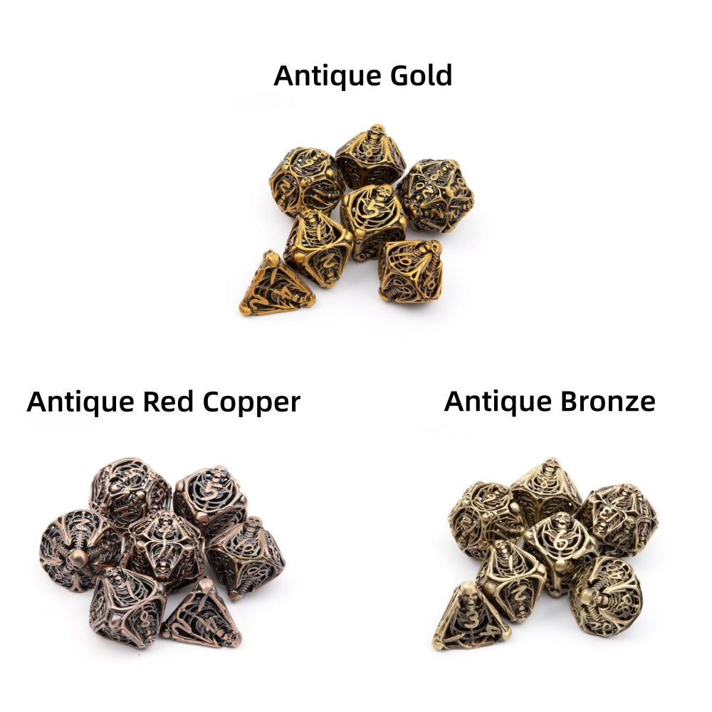 DIEACE D&D Skull Hollow Metal Dice