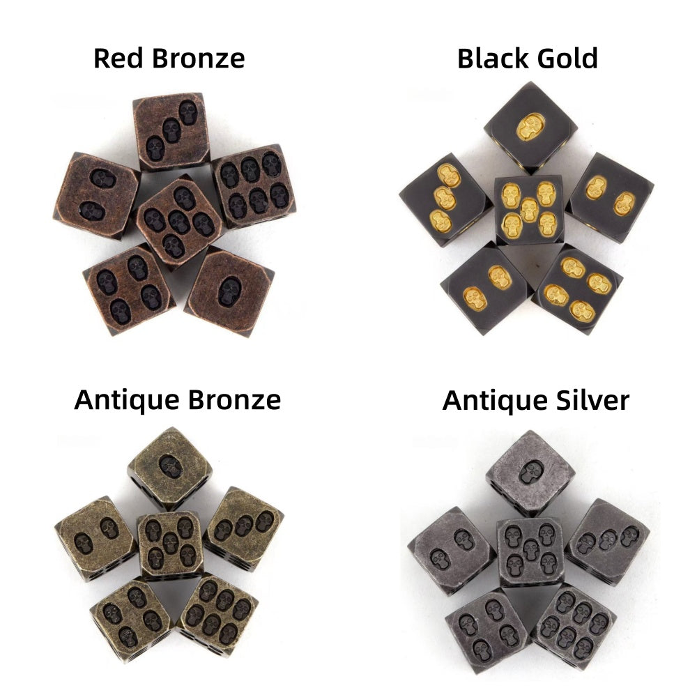 DIEACE C&C Skull D6 Solid Metal Dice Set (6 Pieces)