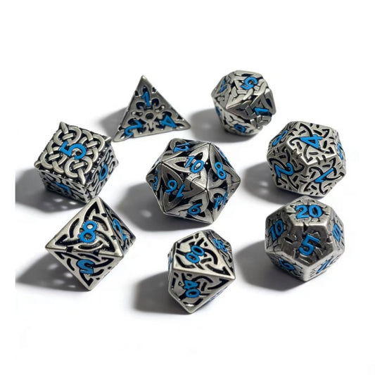 DIEACE D&D Patterned Hollow Metal Dice