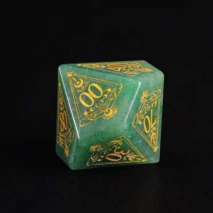 DIEACE D&D Aventurine Gemstone Engraved Dice Set