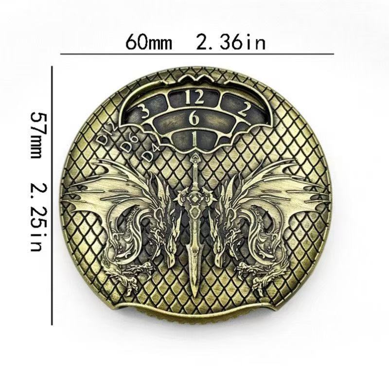 DIEACE D&D Twin Dragon Metal Spinner Dice 7-in-1