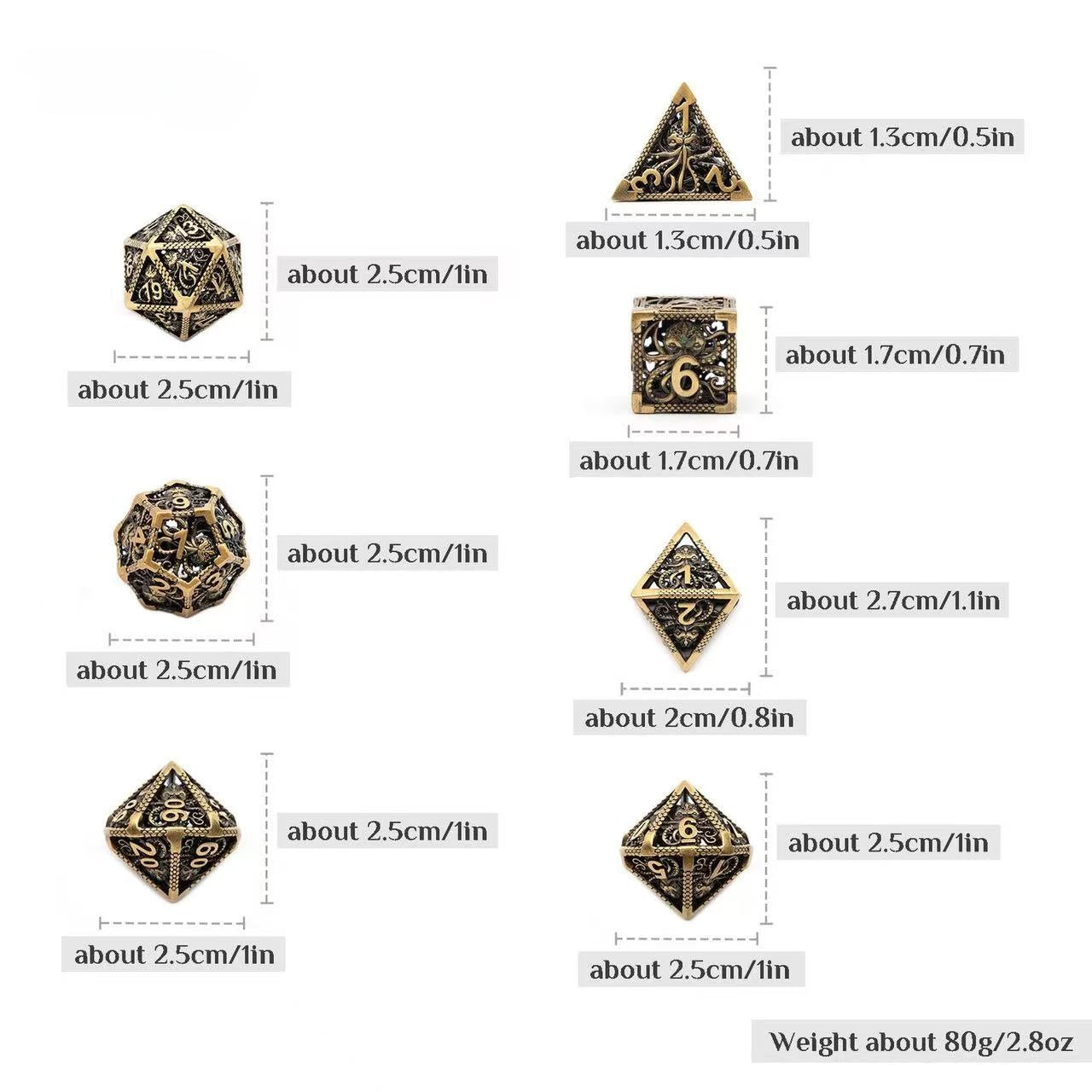 DIEACE C&C Octopus Hollow Metal Dice Set