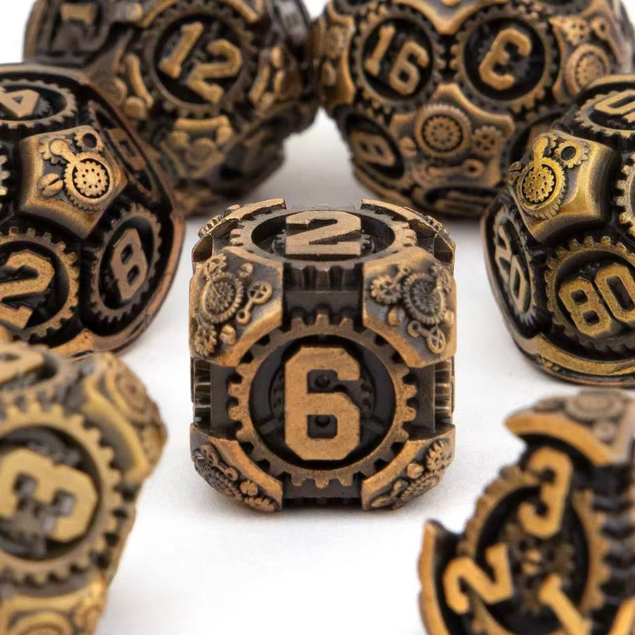 DIEACE D&D Mechanical Gear Solid Metal Dice Set