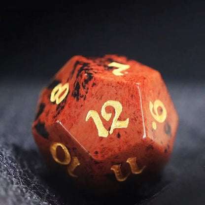 DIEACE D&D Golden Swan Gemstone Engraved Dice Set