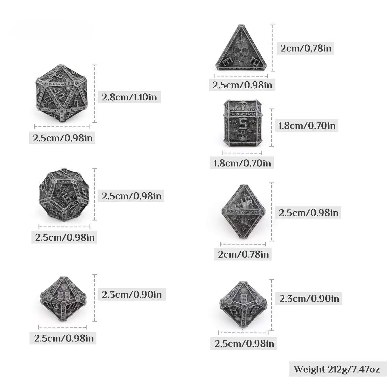 DIEACE D&D Wizard Solid Metal Dice
